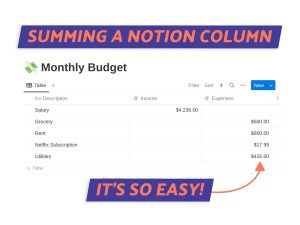 Notion Total Column How To Sum A Column In 5 Totally Easy Steps