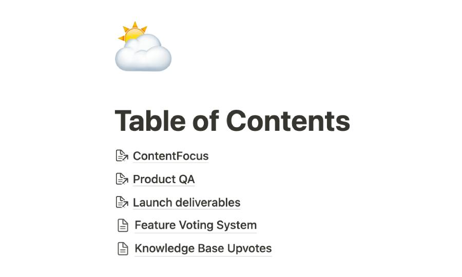 Pages Table Of Contents