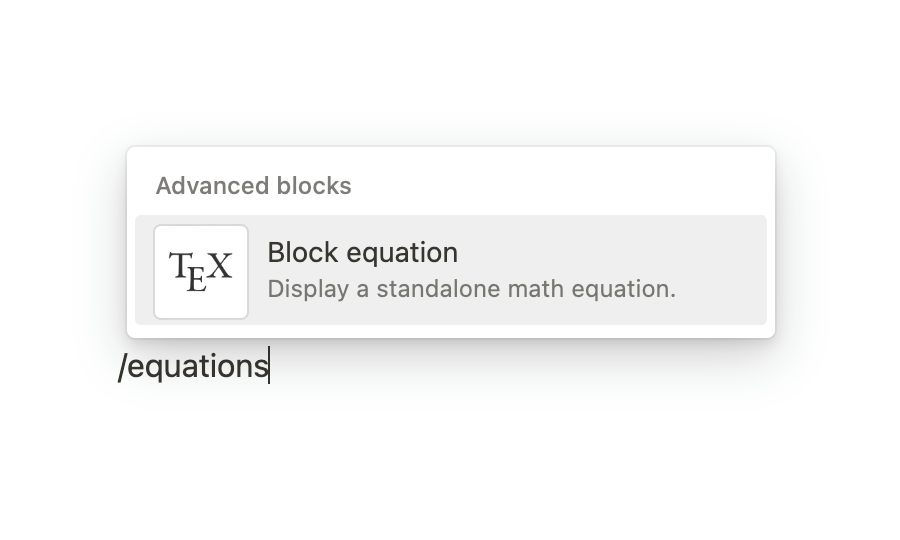 Select Block Equation