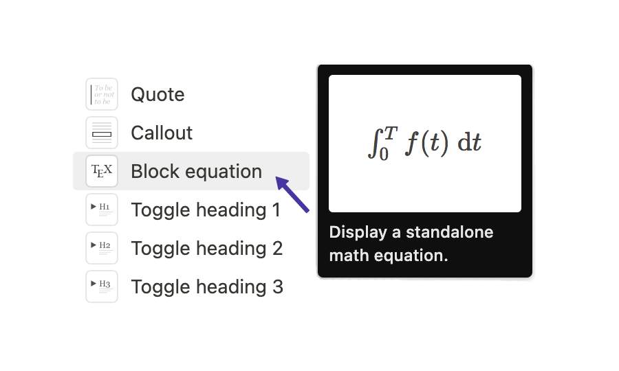 Choose Block Equation