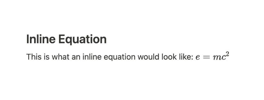 Inline Equations