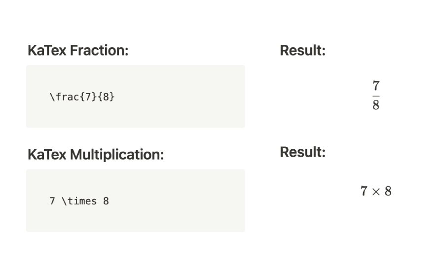 KaTex Fraction & Multiplication