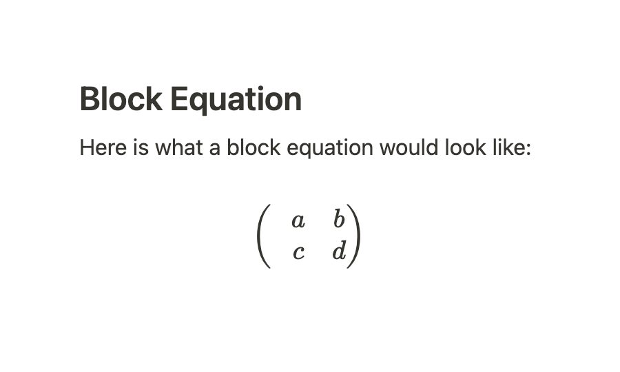 Math Block Equation