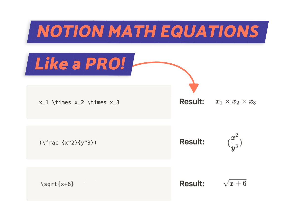 Notion Math Equations