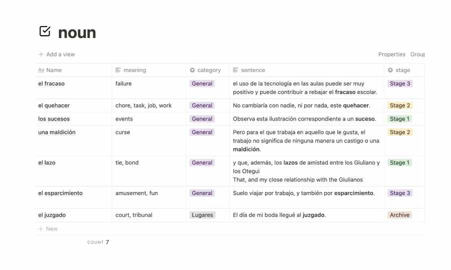 Vocabulary Database