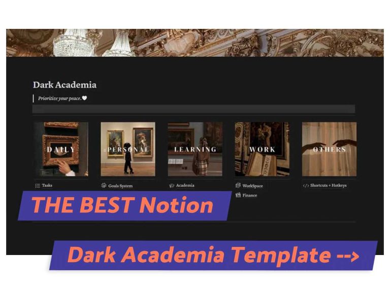 Dark Academia Notion Template