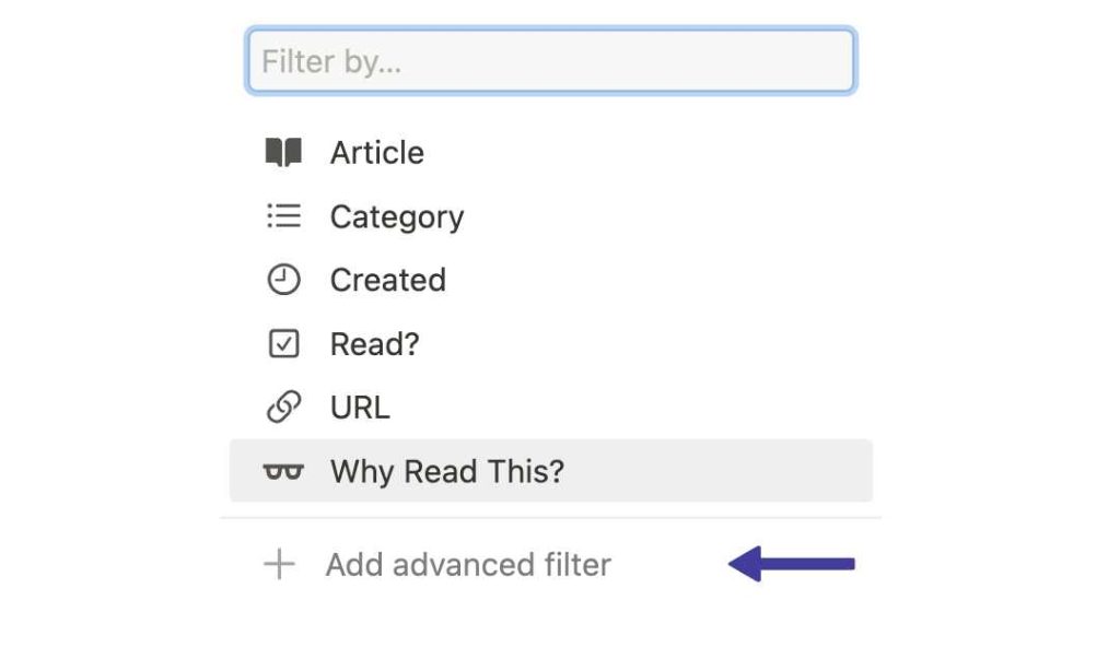 Click Advanced Filter