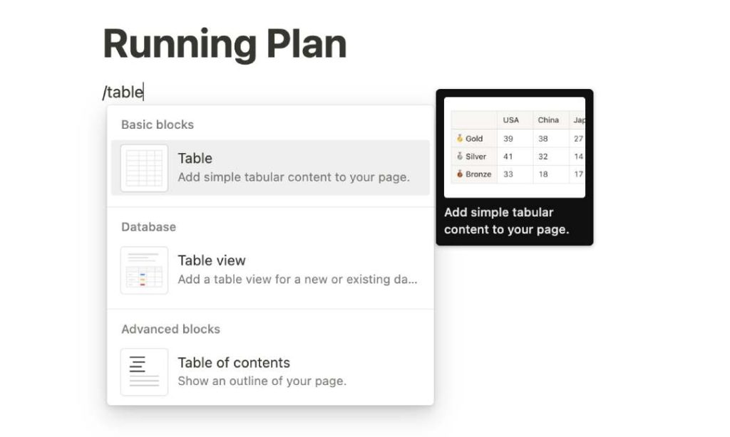 Create Simple Table