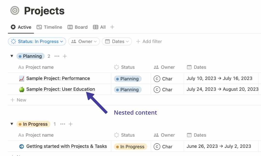 Nested Pages In Database