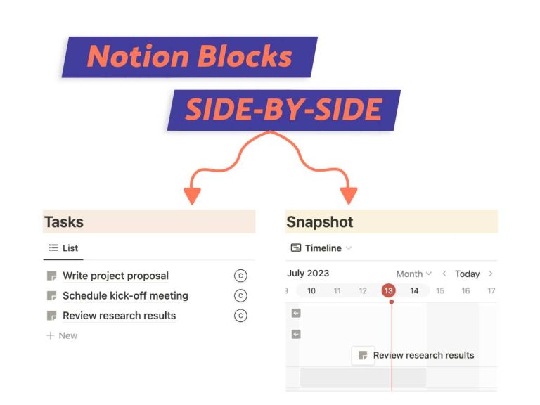 Notion Blocks Side-by-Side