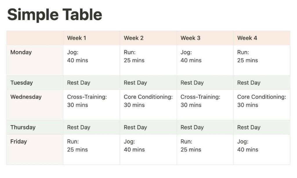 Simple Table