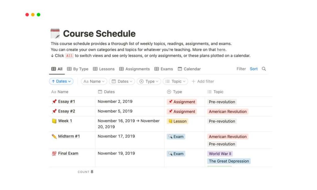 Course Schedule