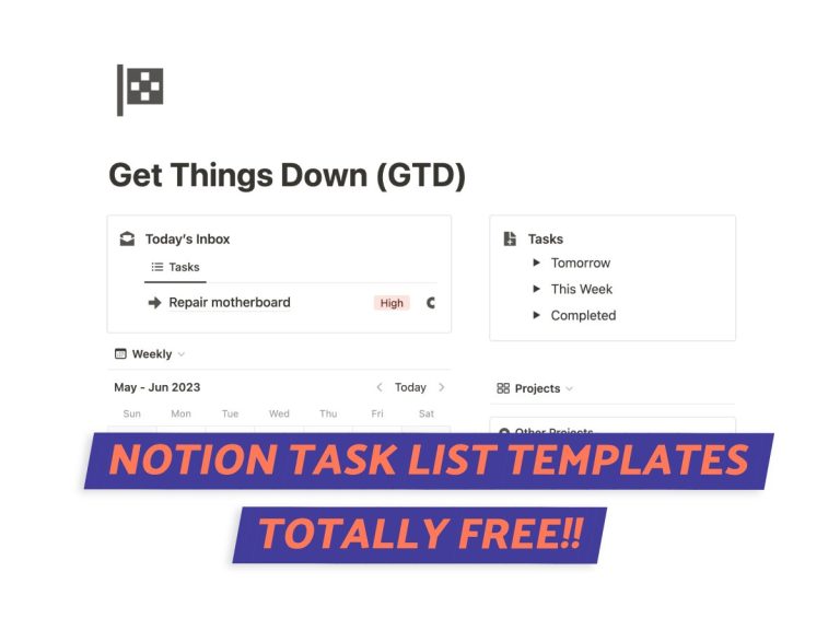 Free Notion Task List Template