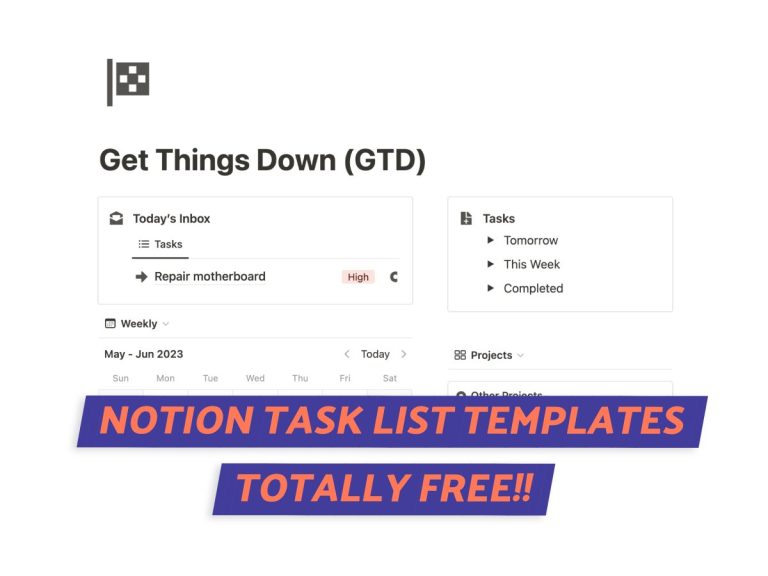 6 Free Notion Task List Template To Turn Chaos Into Calm - Focused Bee