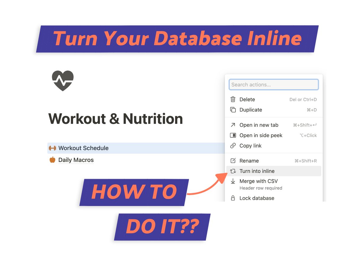 Notion Full Page Database to Inline Database