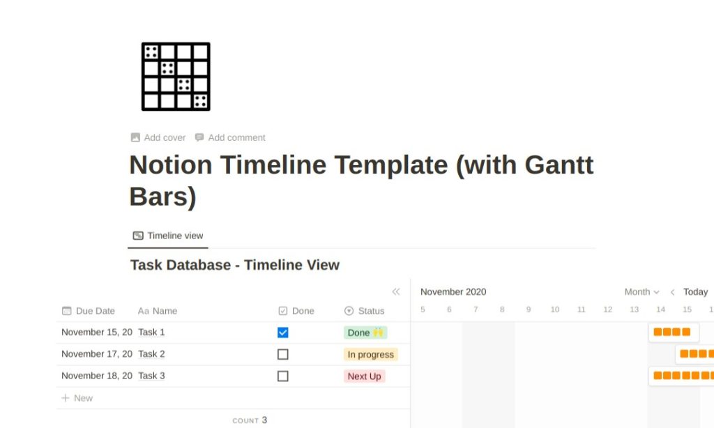 Notion Timeline Template