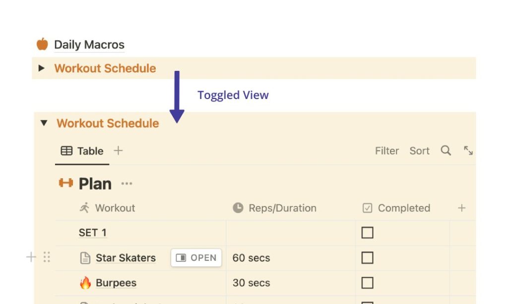 Toggle Inline Database