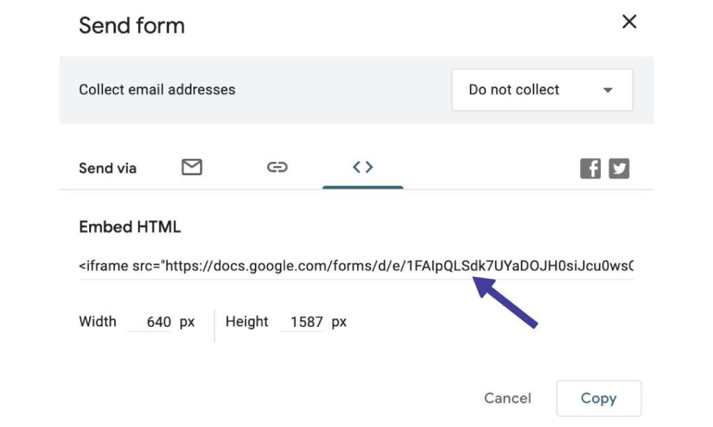 Copy Google Form HTML