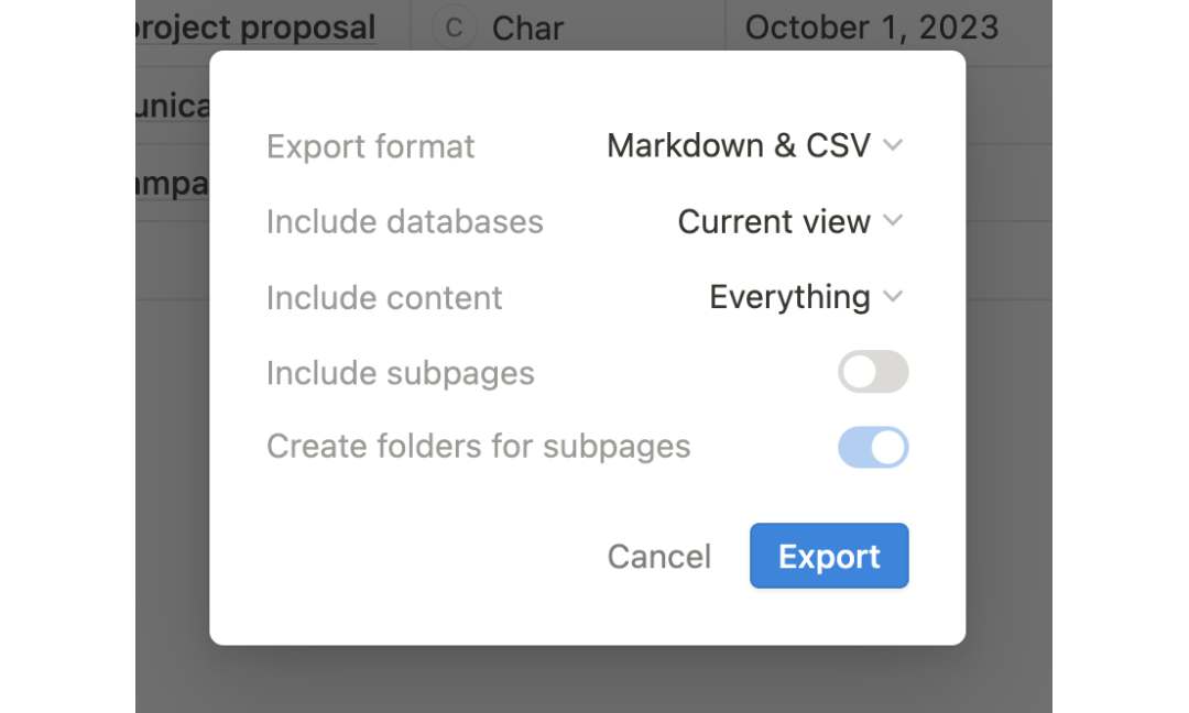 Export As CSV