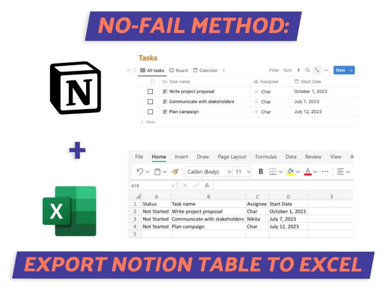 Export Notion to Excel