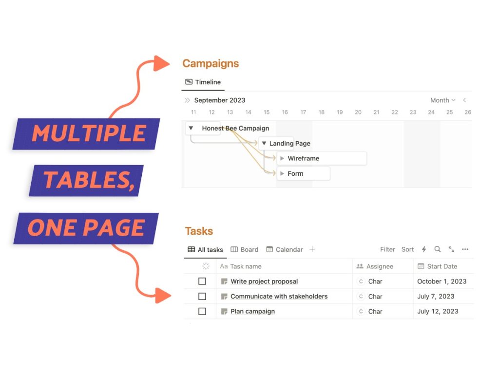 How to Add Multiple Tables in Notion