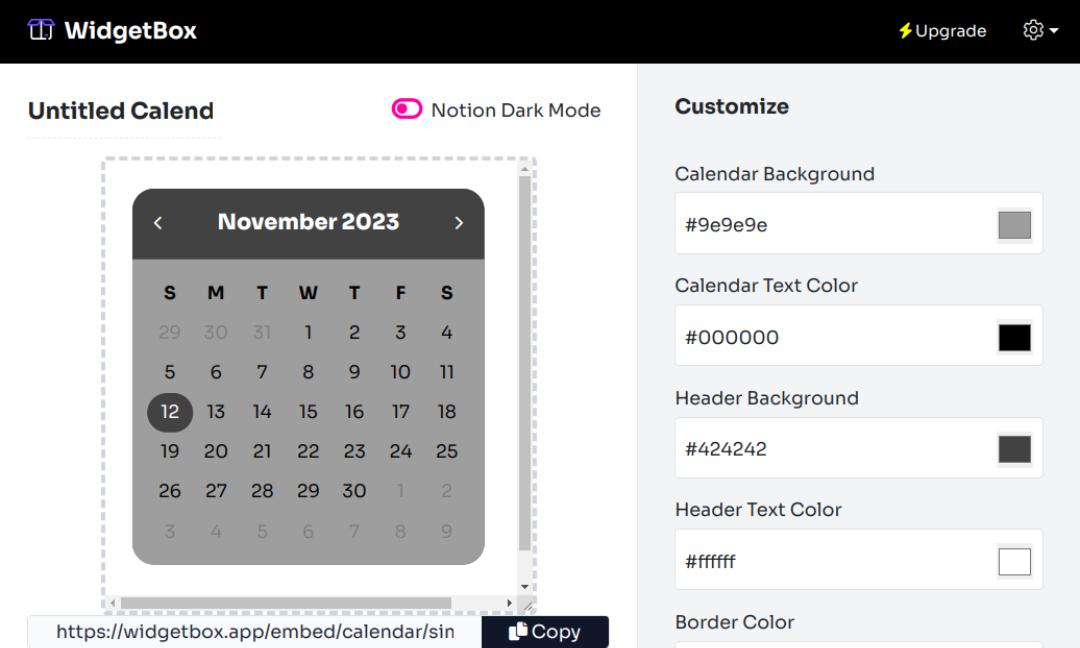 WidgetBox Simple Calendar